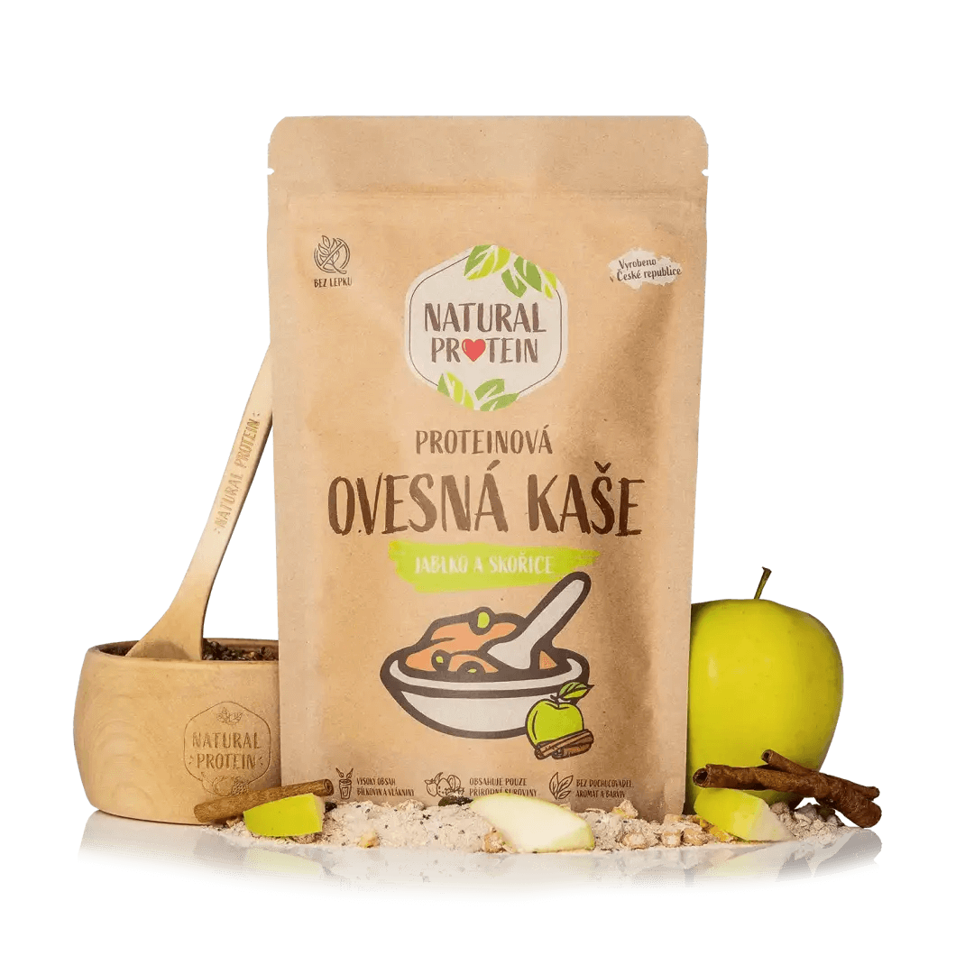 NaturalProtein Proteinová ovesná kaše - Jablko a skořice (360 g)