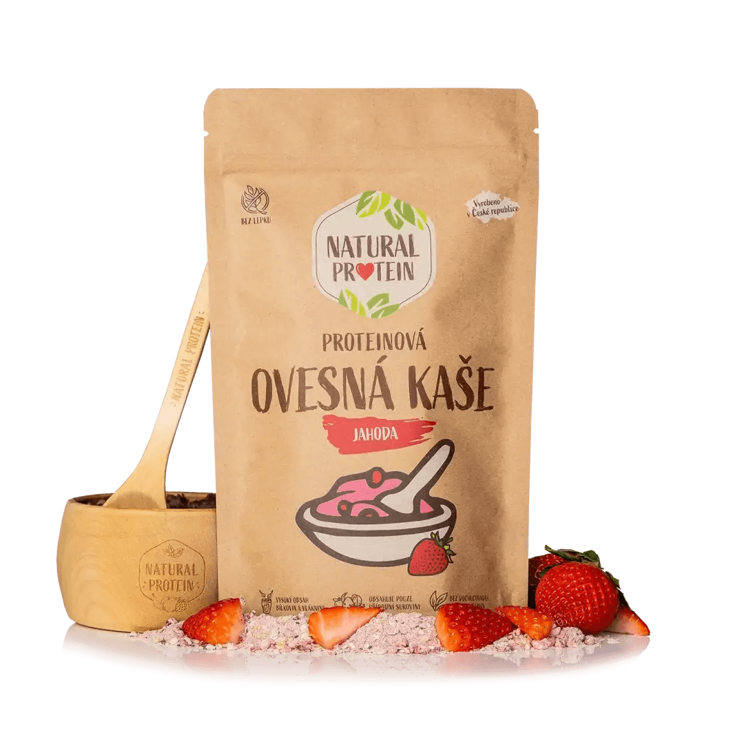 NaturalProtein Proteinová ovesná kaše - Jahoda (360 g)