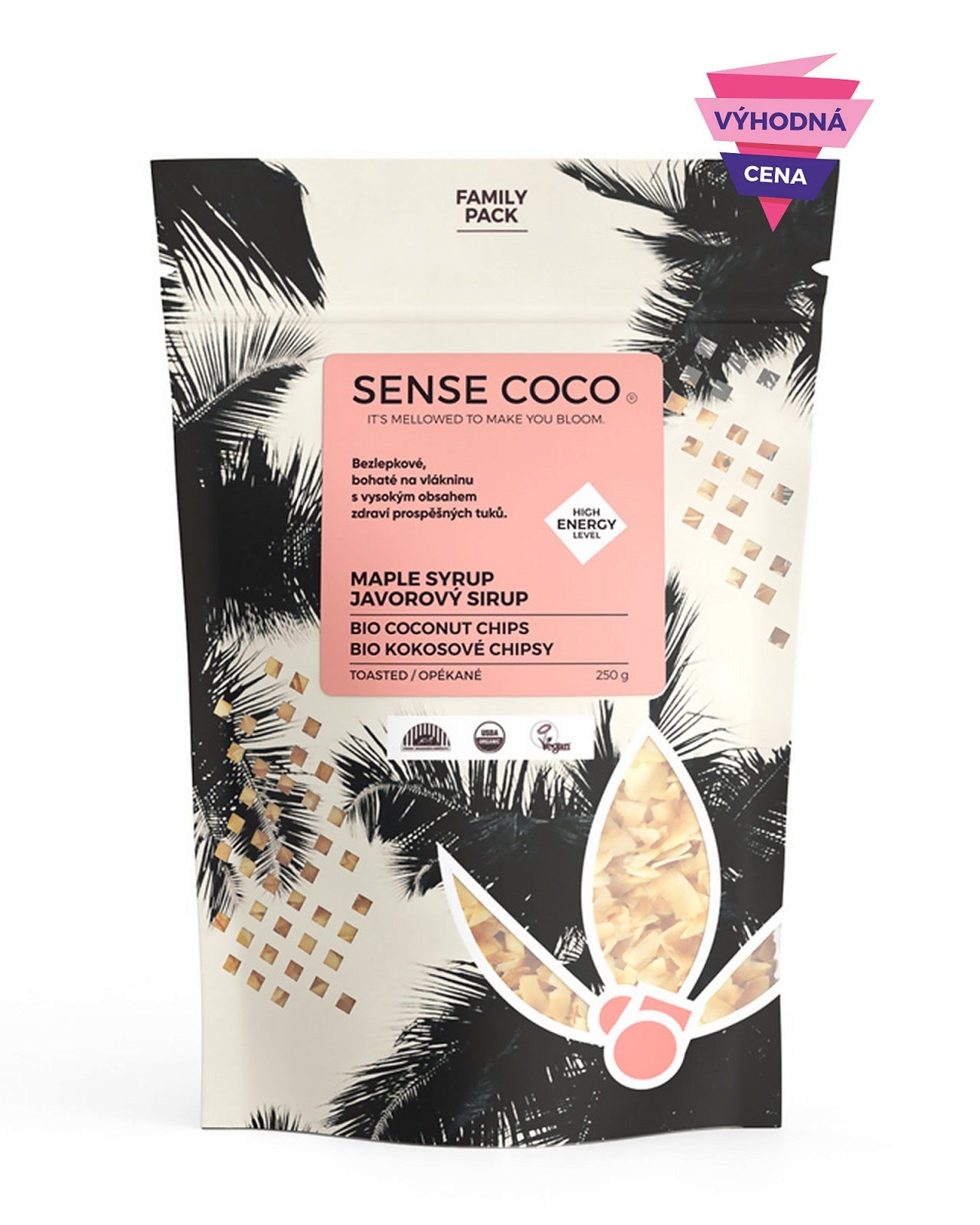 Sense Coco Bio kokosové chipsy javorové XXL