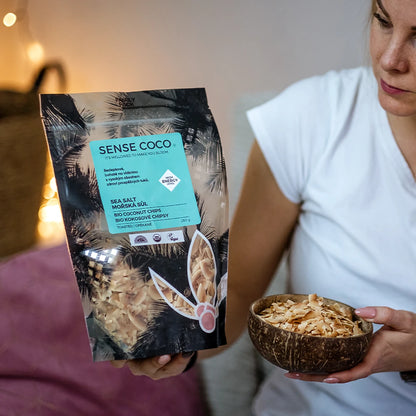 Sense Coco Bio kokosové chipsy slané XXL