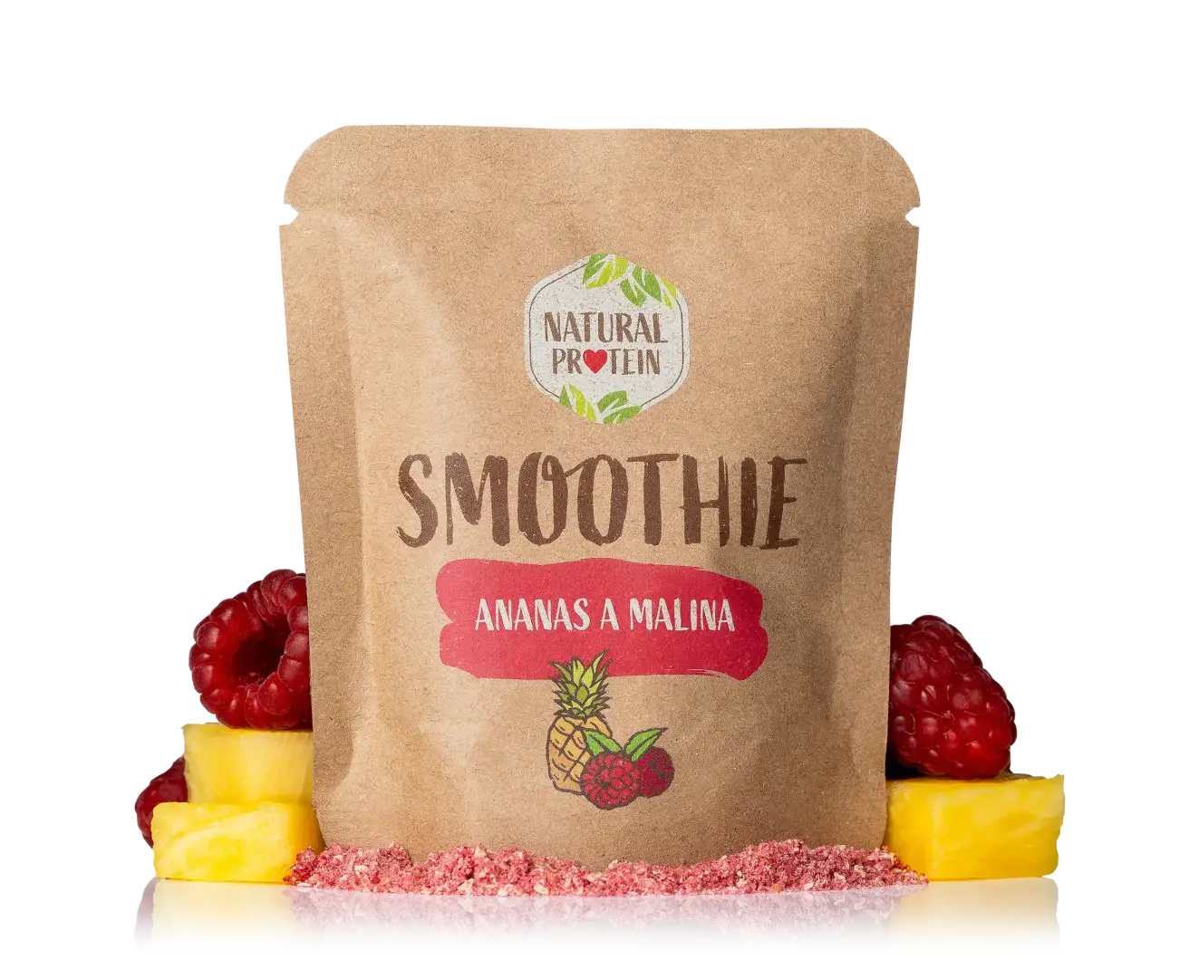 NaturalProtein Smoothie - Ananas + malina (20 g)