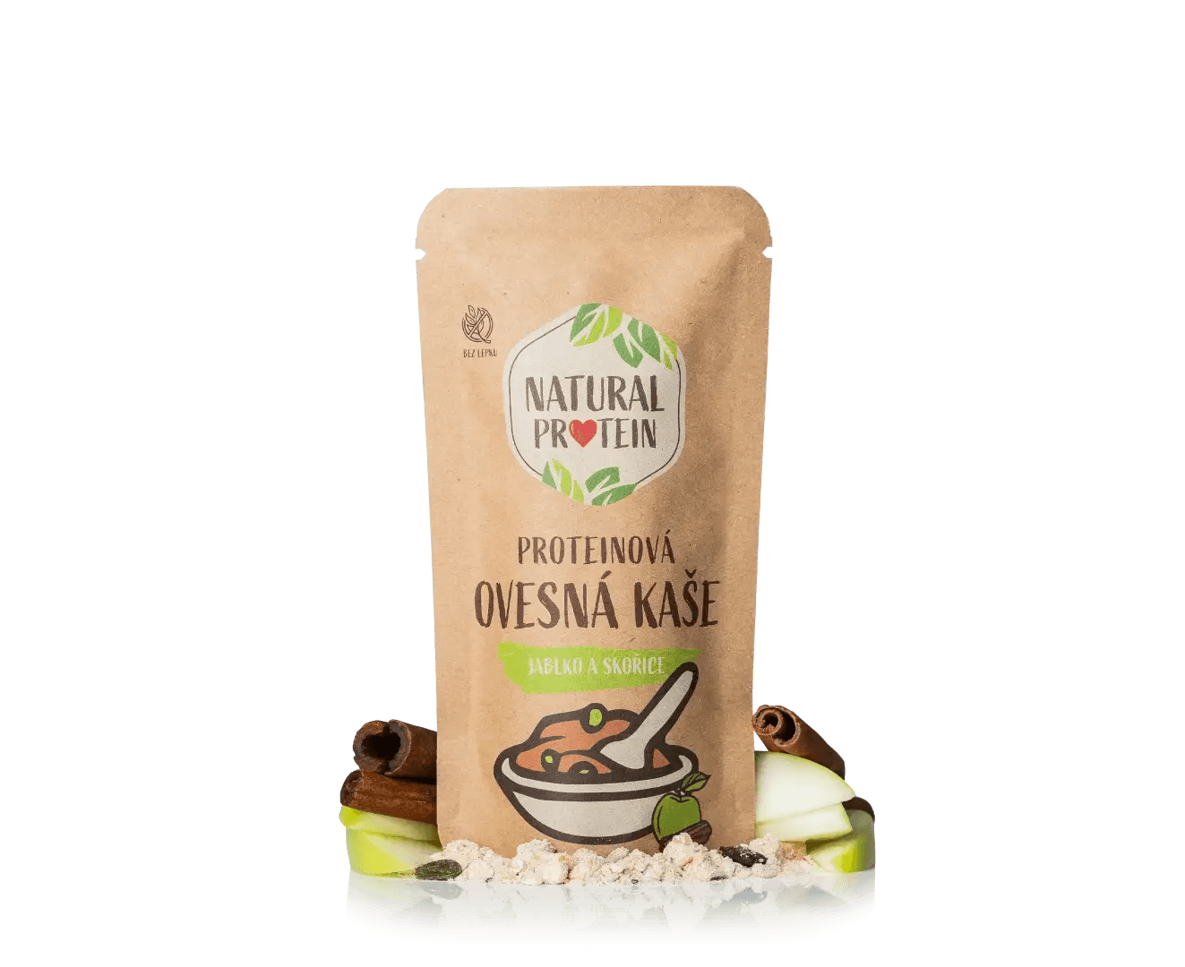 NaturalProtein Proteinová ovesná kaše - Jablko a skořice (60 g)