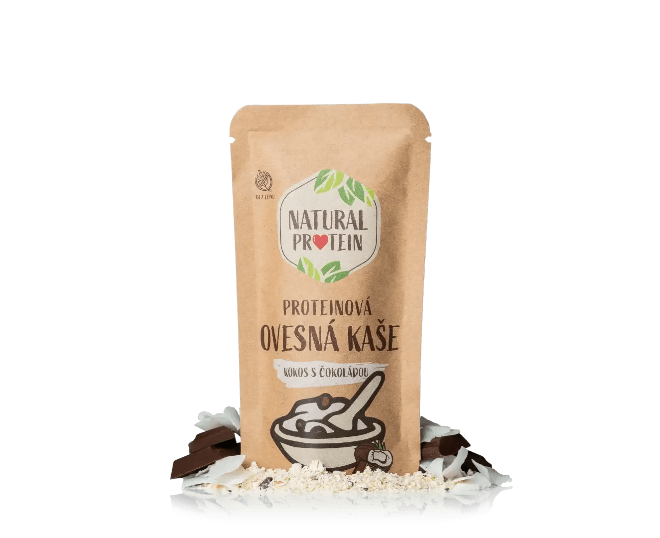 NaturalProtein Proteinová ovesná kaše - Kokos s čokoládou (60 g)