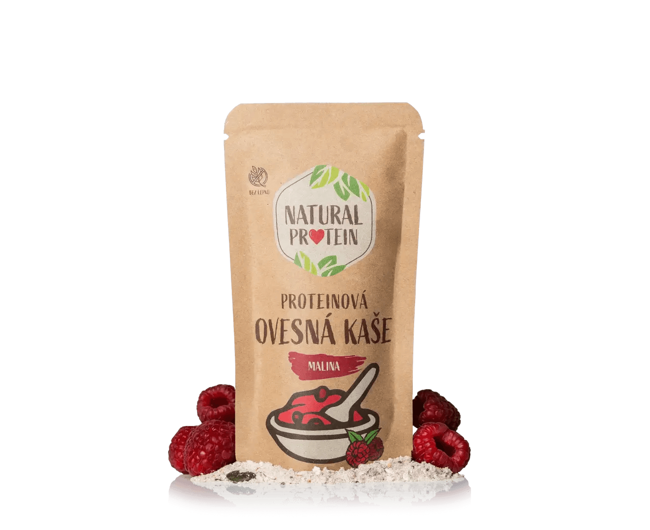 NaturalProtein Proteinová ovesná kaše - Malina (60 g)