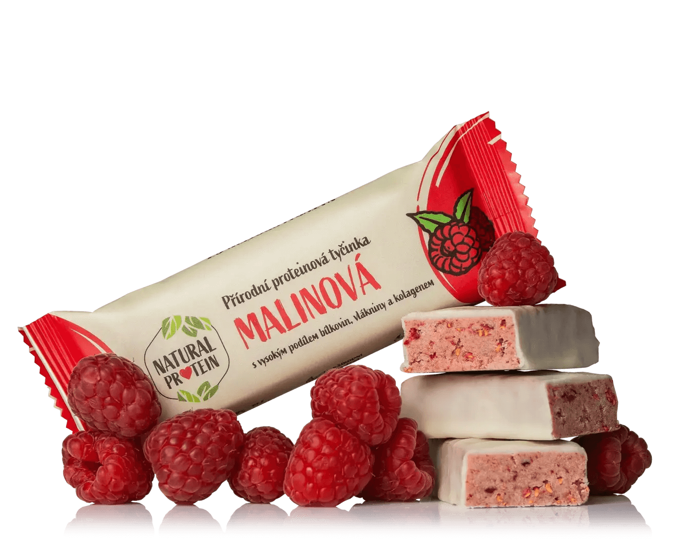 NaturalProtein Proteinová tyčinka s kolagenem - Malinová (50 g)