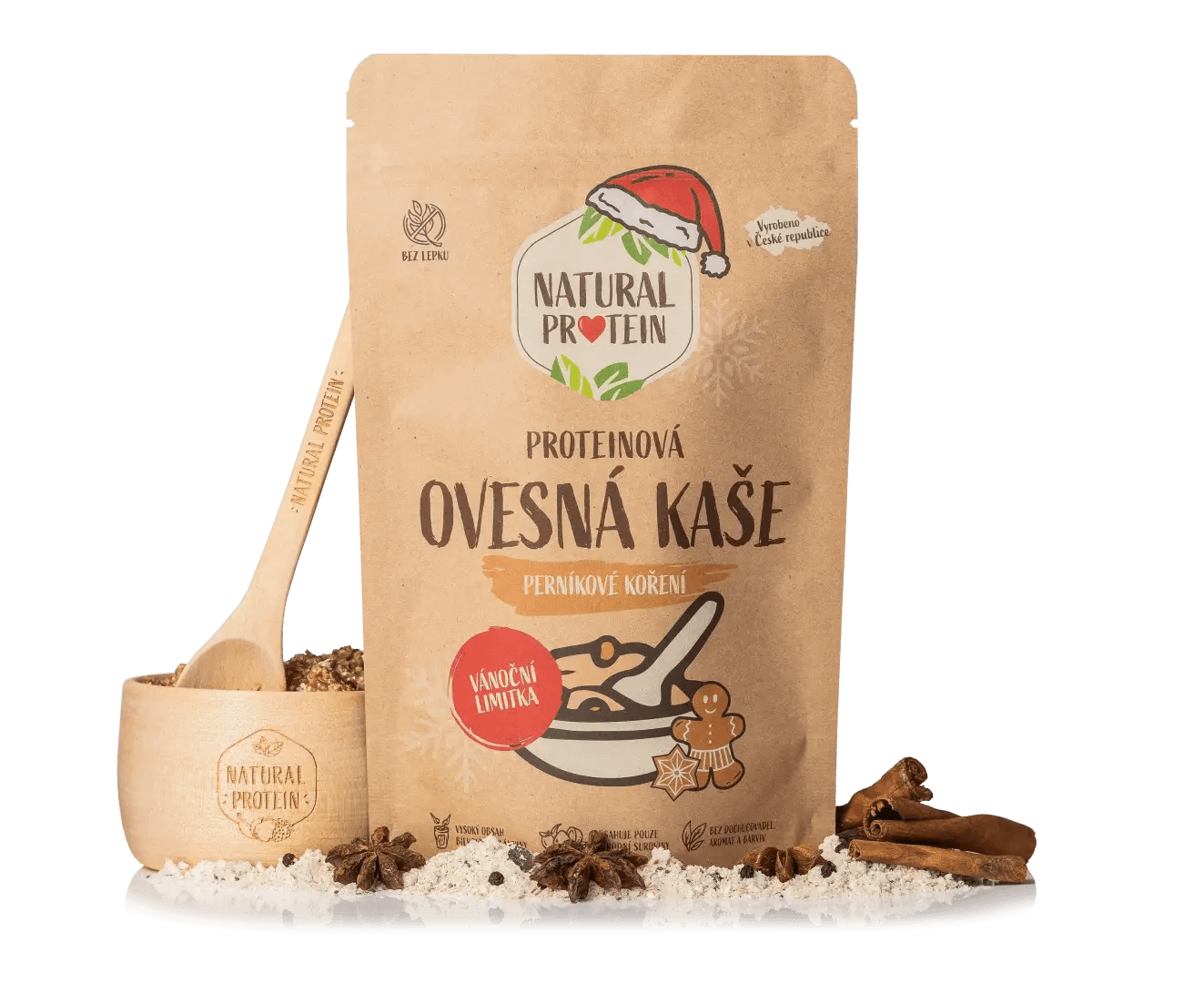 NaturalProtein Proteinová ovesná kaše - Perníkové koření (360 g)