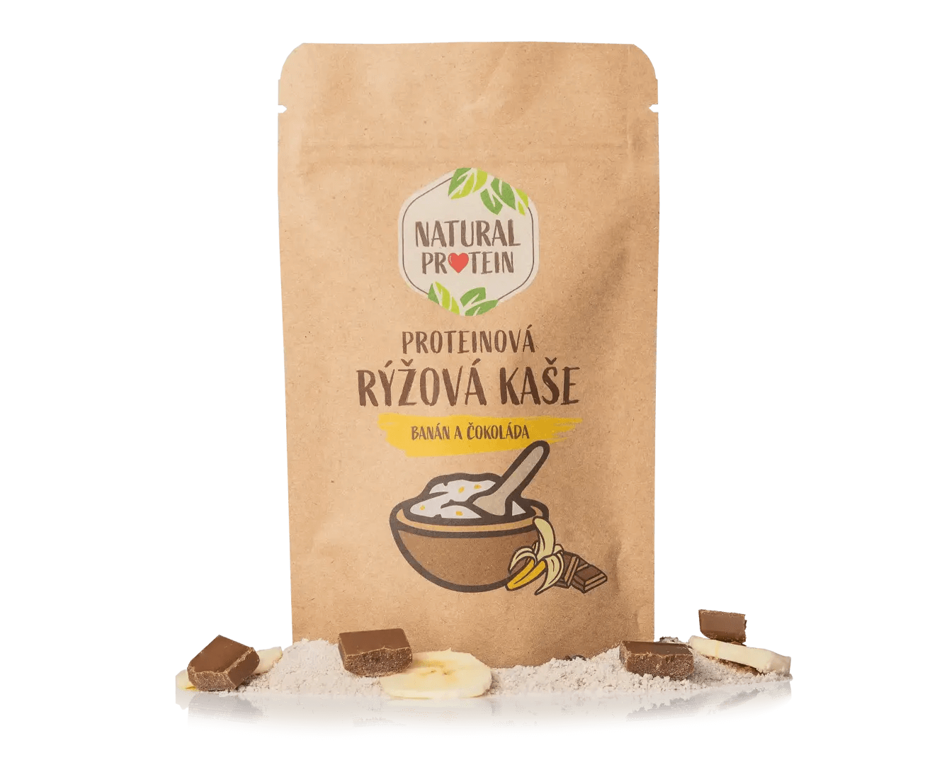 NaturalProtein Proteinová rýžová kaše - Banán a čokoláda (60 g)