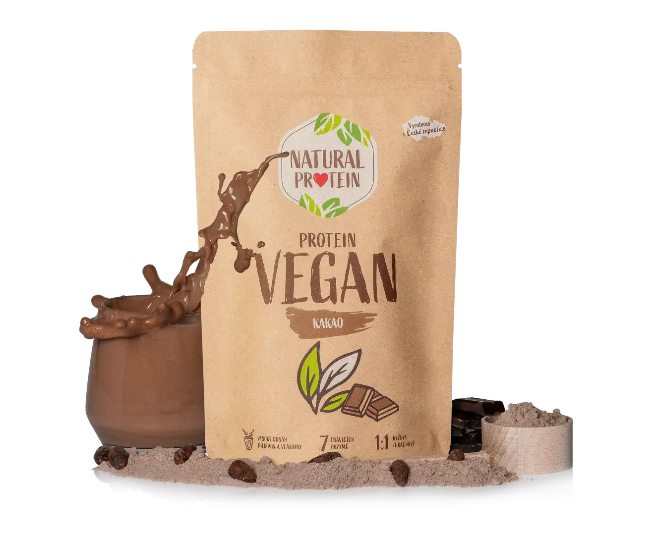 NaturalProtein Veganský protein - Kakao (350 g)